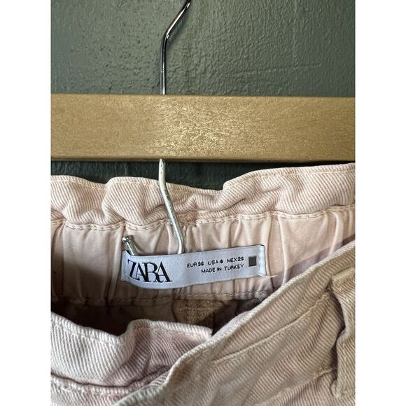 Zara Womens Pink Straight Leg Jogger Pants Size 4 Stretch Fit - Picture 3 of 3